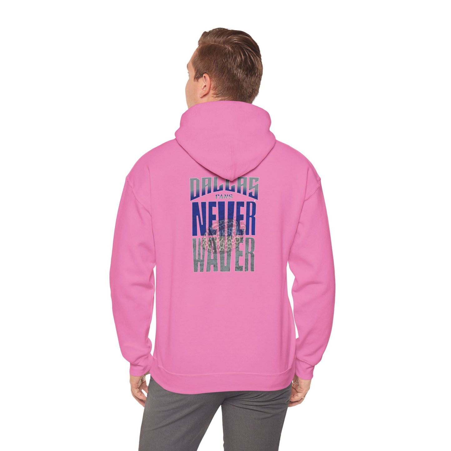 Dallas Fans Never Waver Unisex Hoodie - Inspirational Heavy Blend Sweatshirt