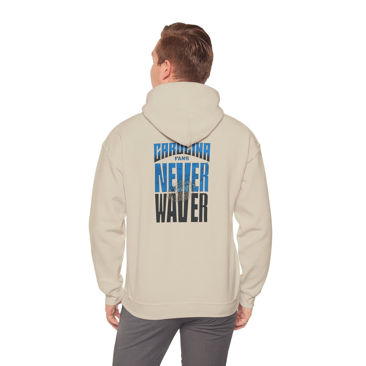 Carolina Fans Never Waver  w Leopard Football Unisex Heavy Blend™ Hooded Sweatshirt