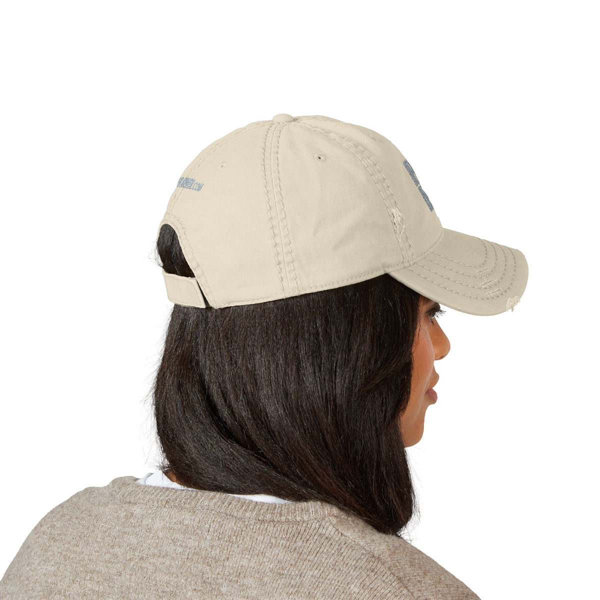 Distressed Dad Hat with 'Never Waver' Embroidery - Casual Style for Everyday Adventures by Printify