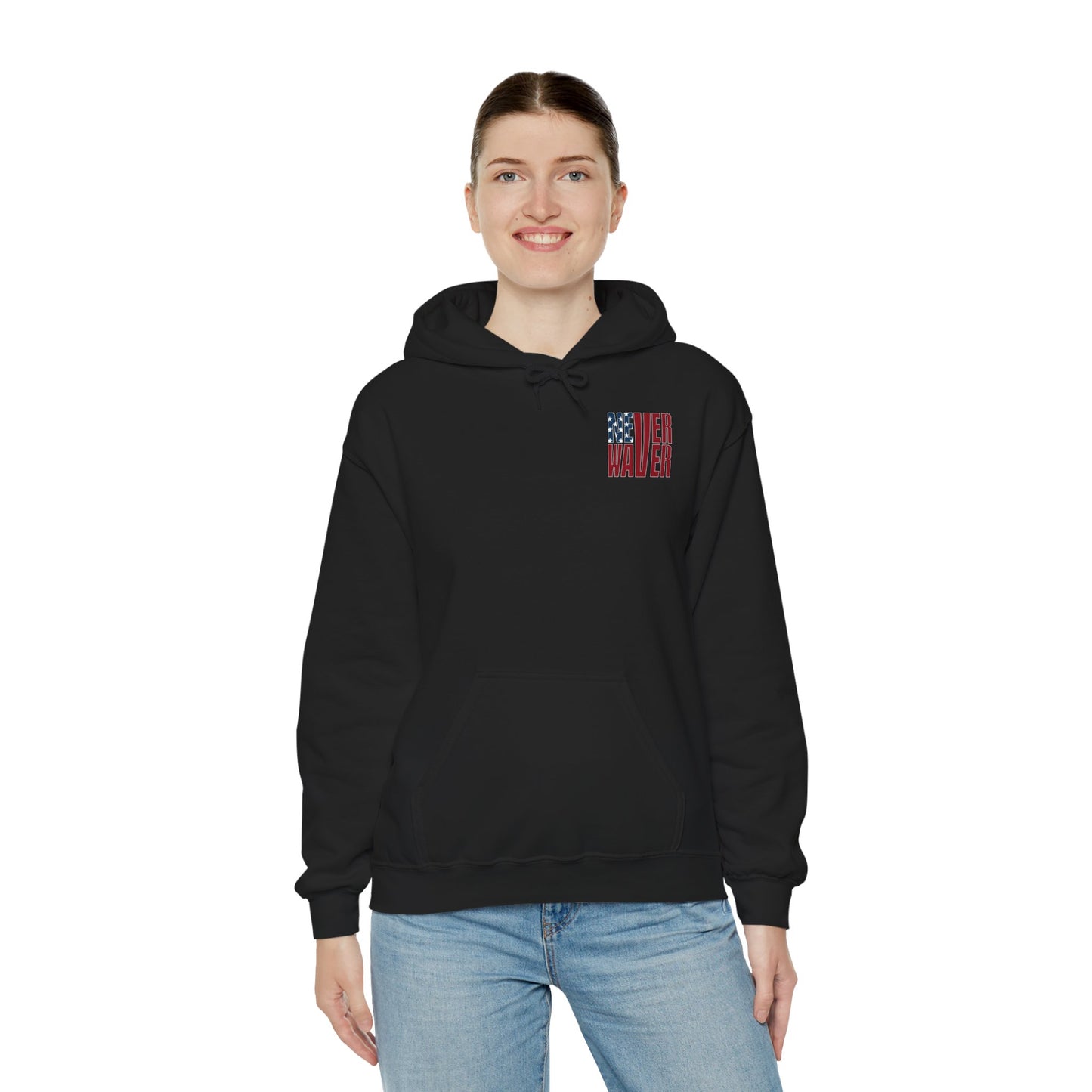 'New York Fans Never Waver' American Flag Design Unisex Heavy Blend™ Hoodie