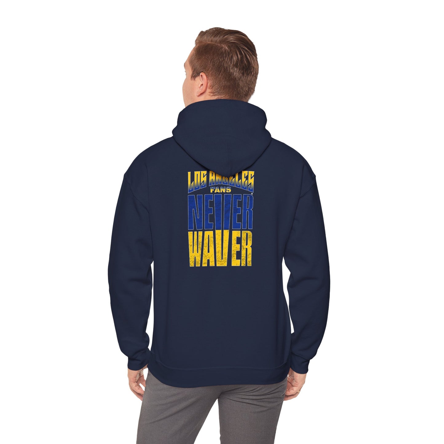 Inspired Unisex Heavy Blend™ Hooded Sweatshirt -Los Angeles Fans NEVER WAVER Graphic
