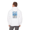 "Detroit Fans NEVER WAVER w Leopard Football" Inspirational Wear Unisex Heavy Blend™ Hooded Sweatshirt