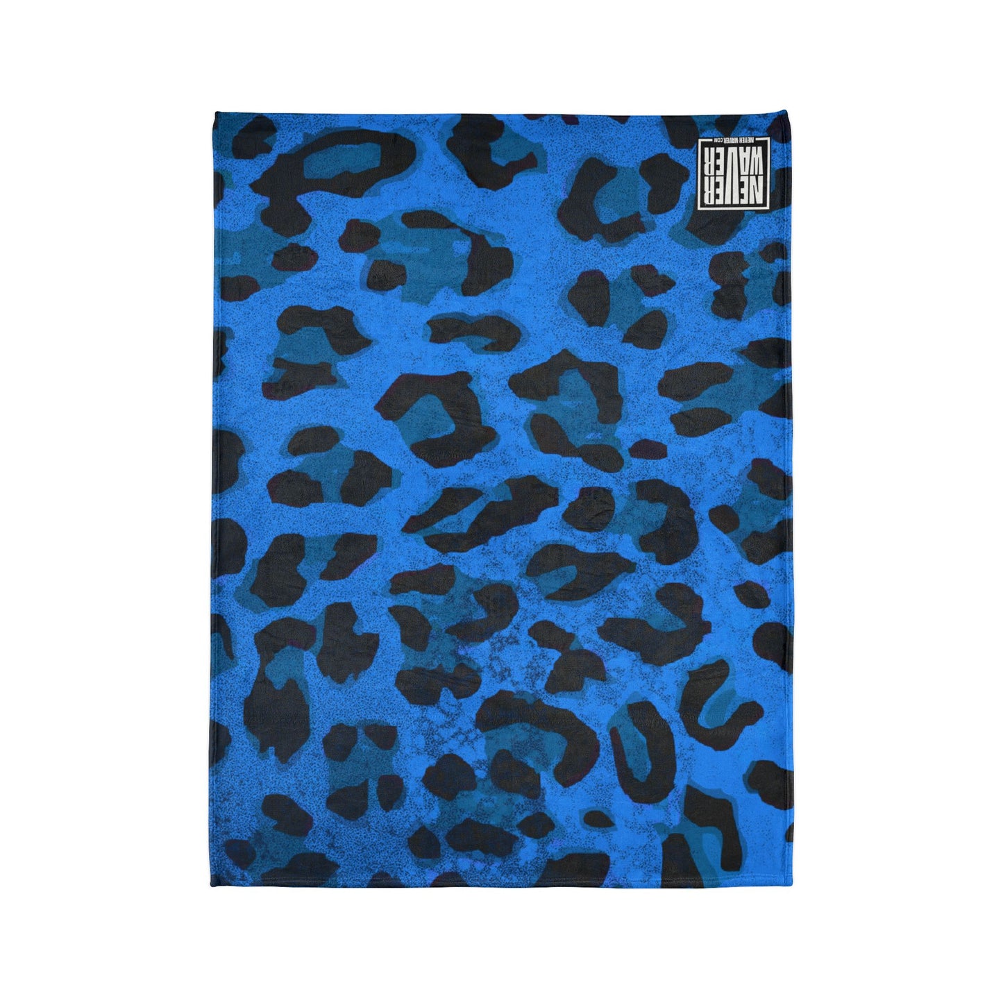 Blue Leopard Print Blanket — Soft Polyester Throw for Home, Travel & Gifts | Never Waver