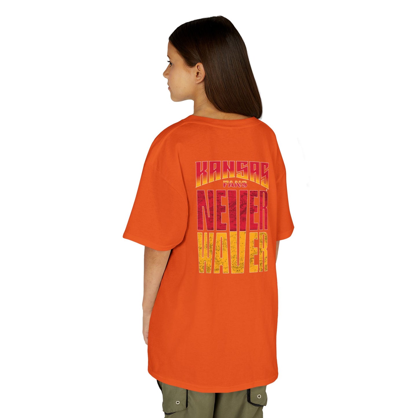 Kansas Fans Never Waver Kids Heavy Cotton™ Tee