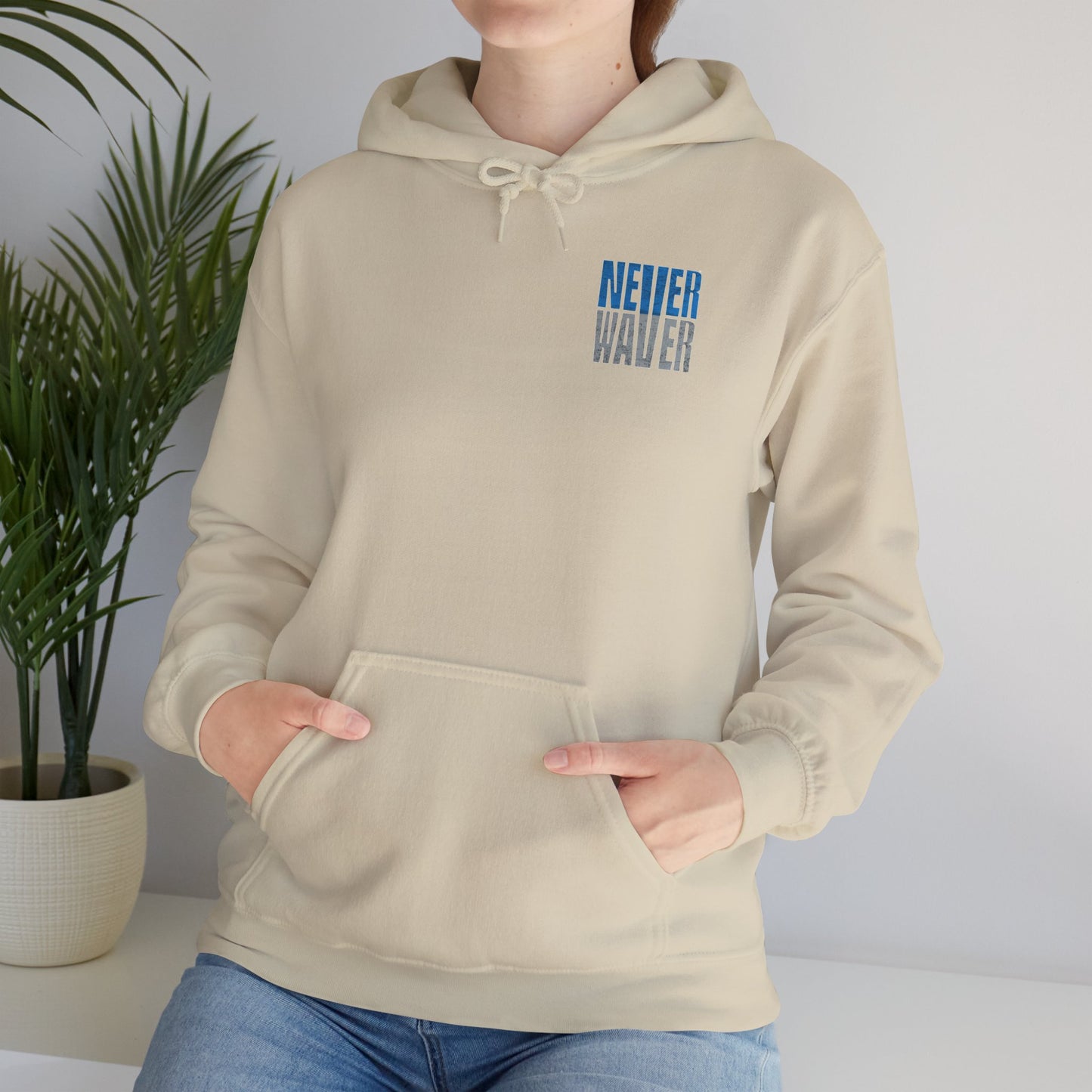 'Never Waver Detroit Fans' Inspirational Hoodie for Fans Unisex Heavy Blend™ Hooded Sweatshirt
