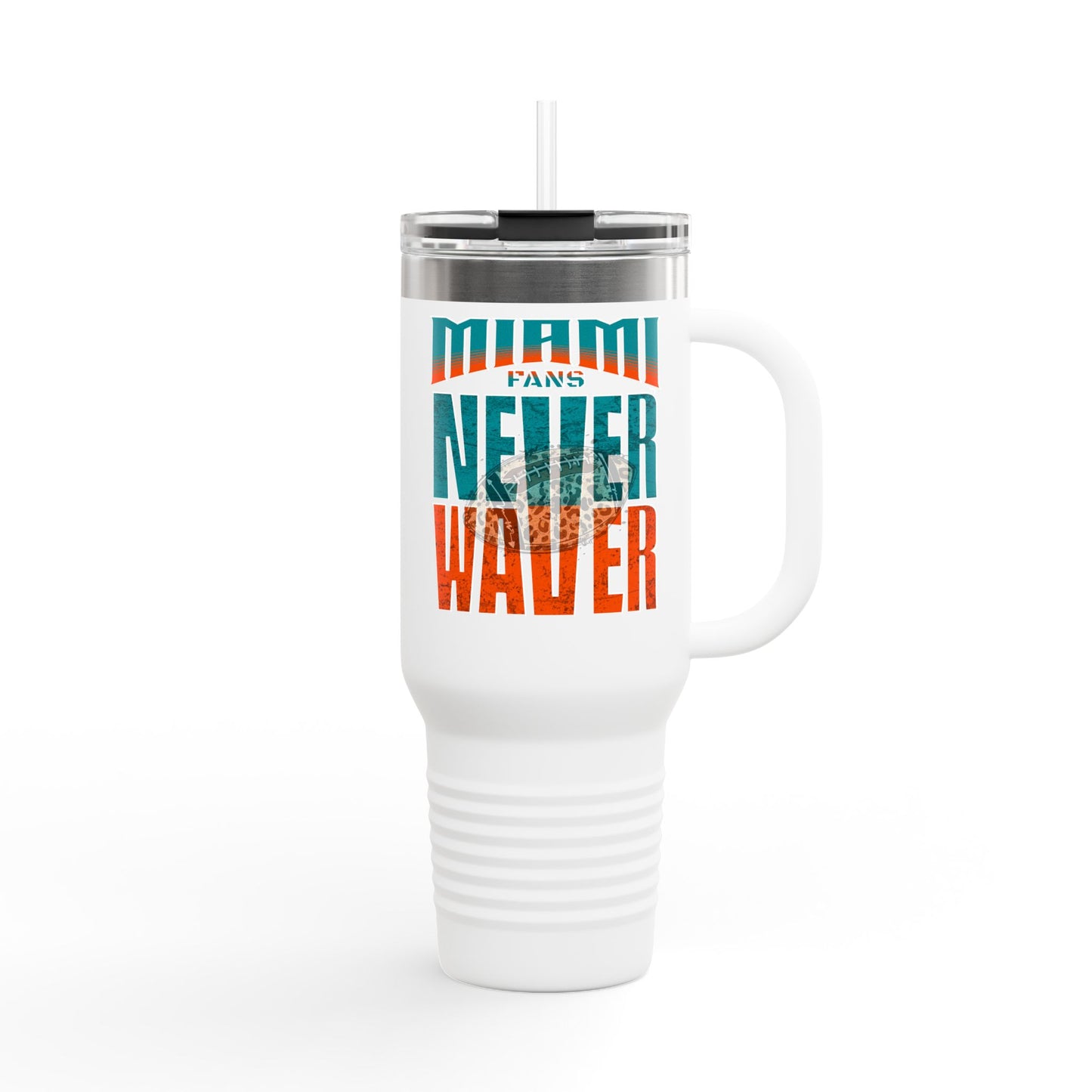 Miami Fans Never Waver W-Leopard Football Insulated Travel Mug, 40oz