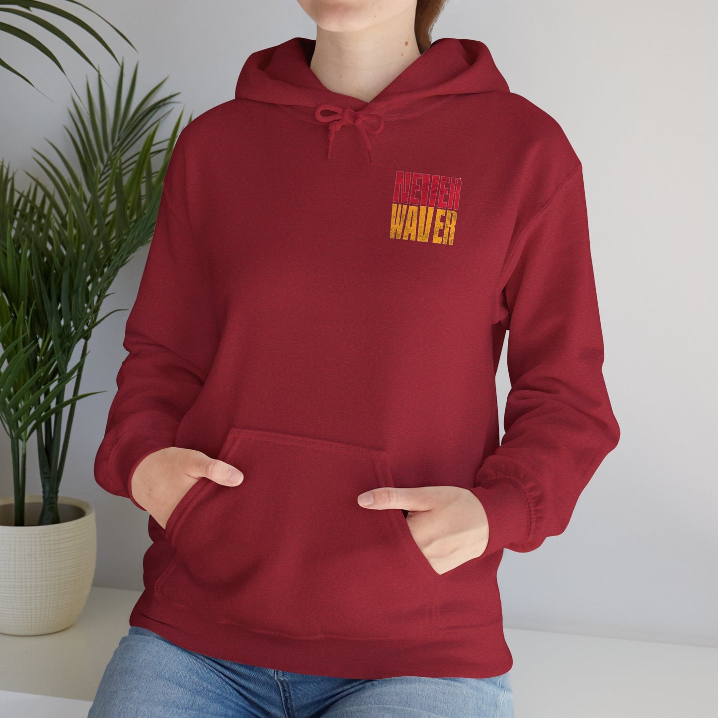 Kansas Fans Never Waver W-Leopard Football Unisex Heavy Blend™ Hooded Sweatshirt