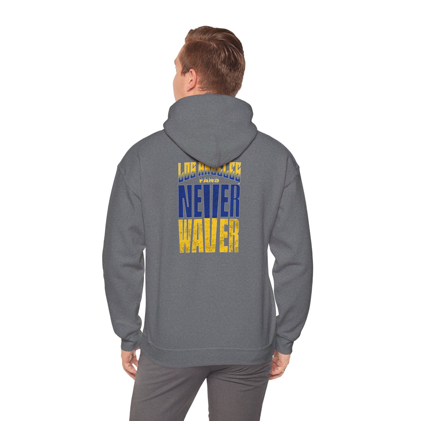 Inspired Unisex Heavy Blend™ Hooded Sweatshirt -Los Angeles Fans NEVER WAVER Graphic