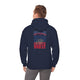 New England Fans Never Waver w Leopard football Unisex Heavy Blend™ Hooded Sweatshirt