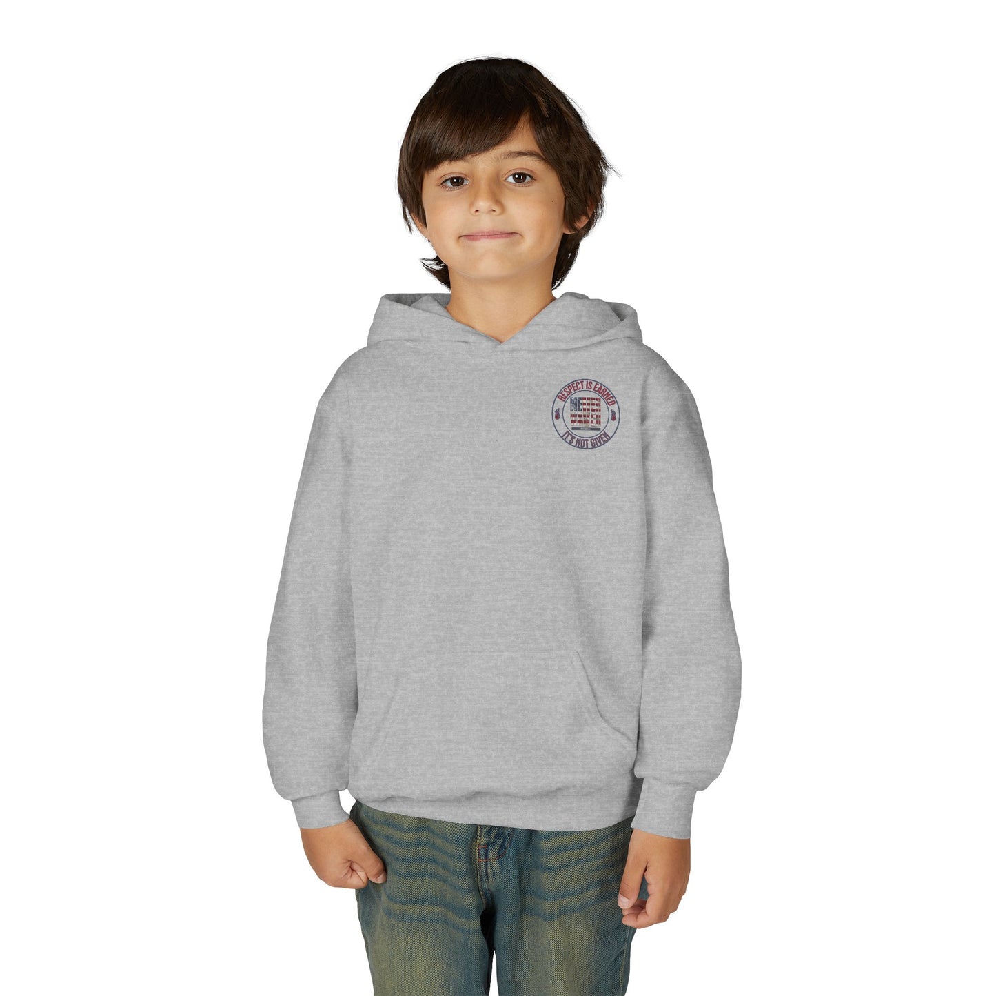 Youth Heavy Blend Hoodie - "Respect is Earned Never Waver It's Not Given" Motivational Sweatshirt