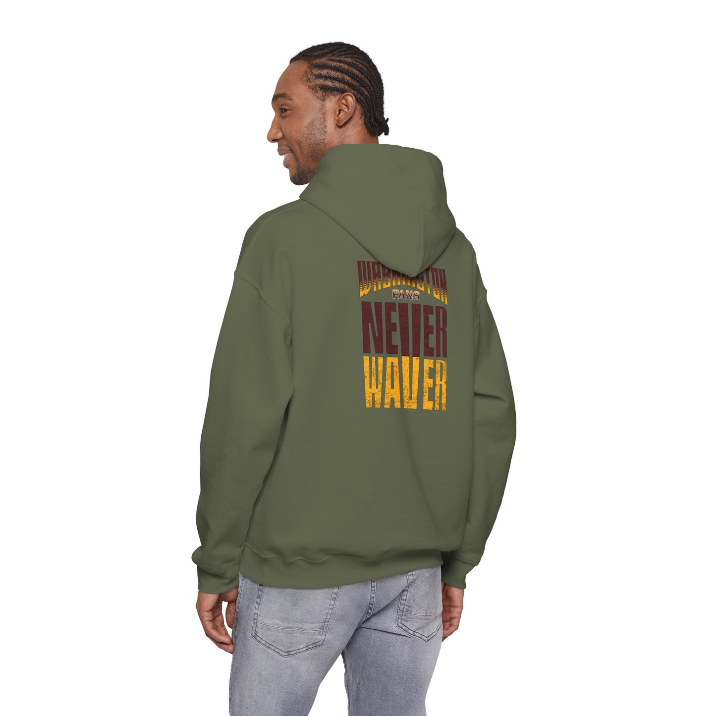 'Washington Fans Never Waver' Design for Sports Fans Comfortable Unisex Heavy Blend™ Hooded Sweatshirt