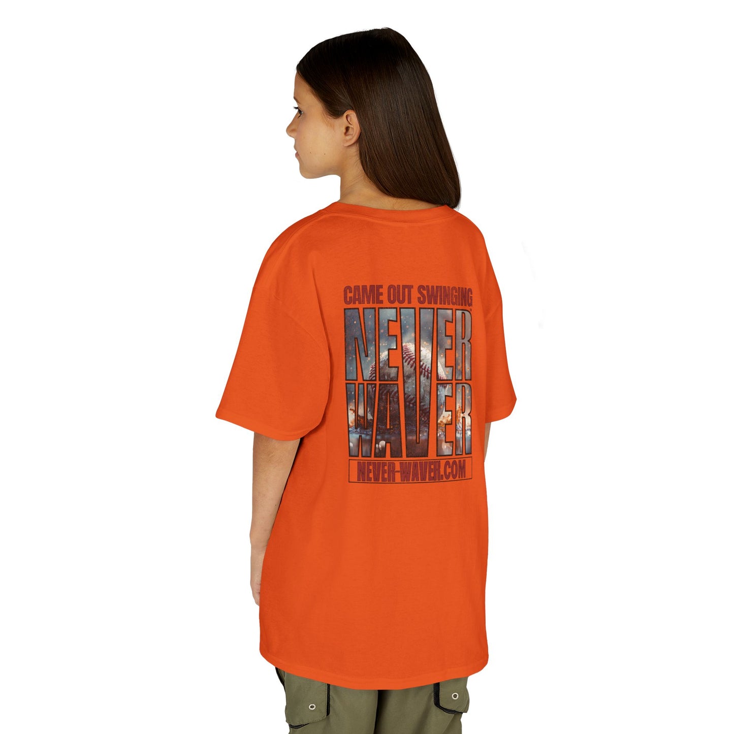 Kids T-Shirt - "Came Out Swinging" Never Waver Graphic Tee (Youth)