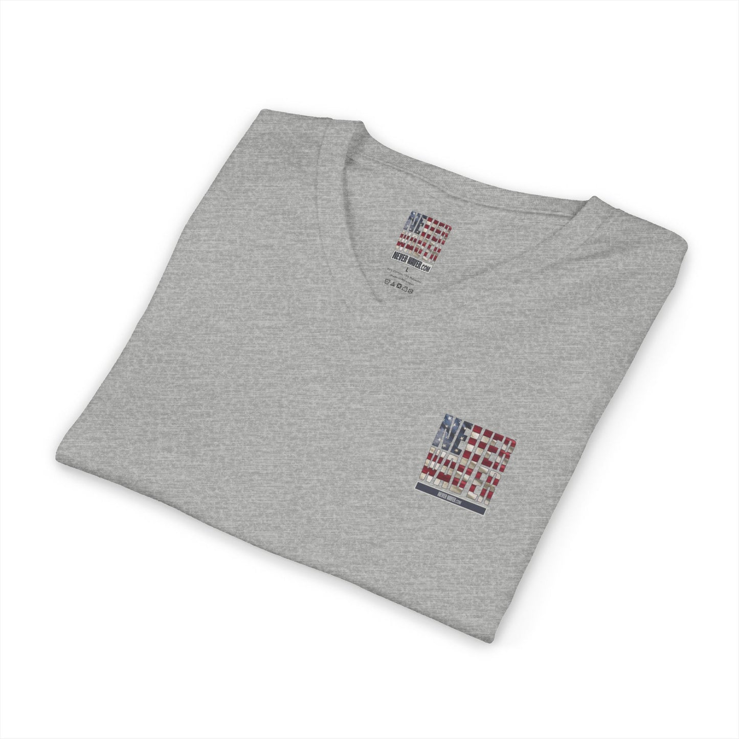 'America Never Wavers' Patriotic Shirt Unisex V-Neck Tee