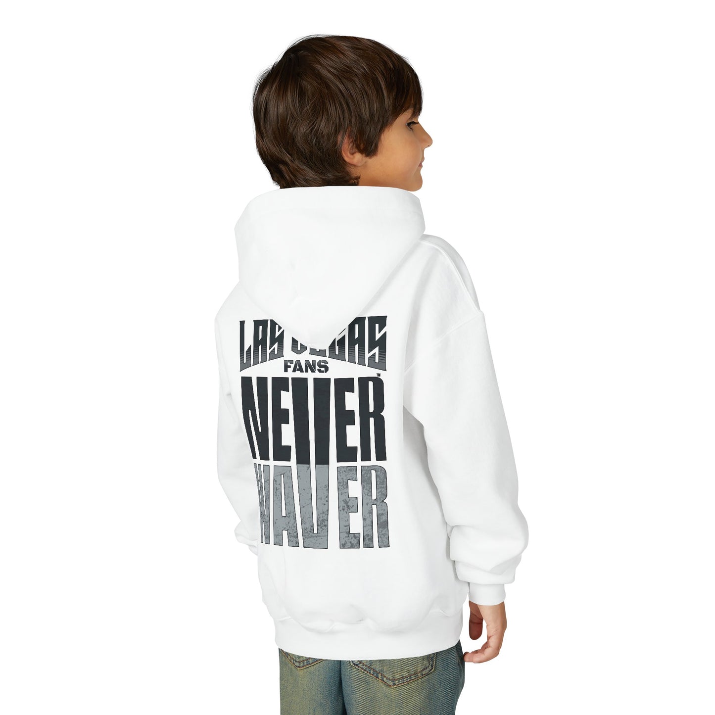 Las Vegas Fans Never Waver Youth Heavy Blend Hooded Sweatshirt