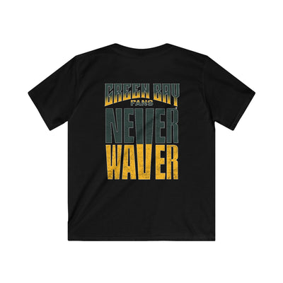 Green Bay Fans Never Waver Kids Softstyle Tee