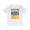 Green Bay Fans Never Waver Kids Softstyle Tee