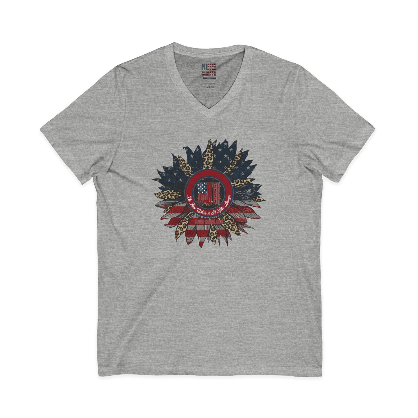 Unisex V-Neck Tee - Never Waver Be Red White & A little Bougie T-Shirt