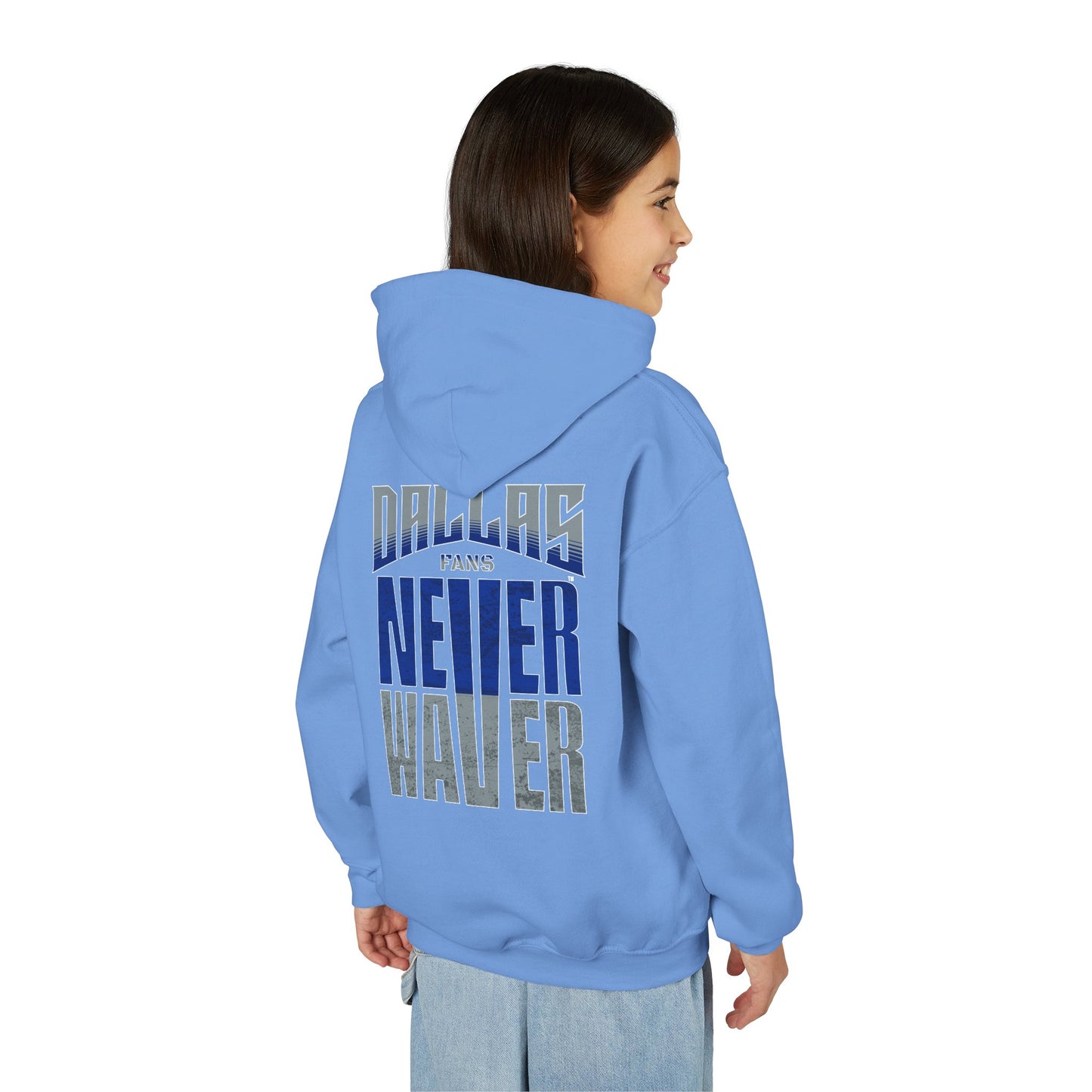 Dallas Fans Never Waver Youth Heavy Blend Hoodie Sweatshirt