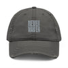Distressed Dad Hat with 'Never Waver' Embroidery - Casual Style for Everyday Adventures by Printify