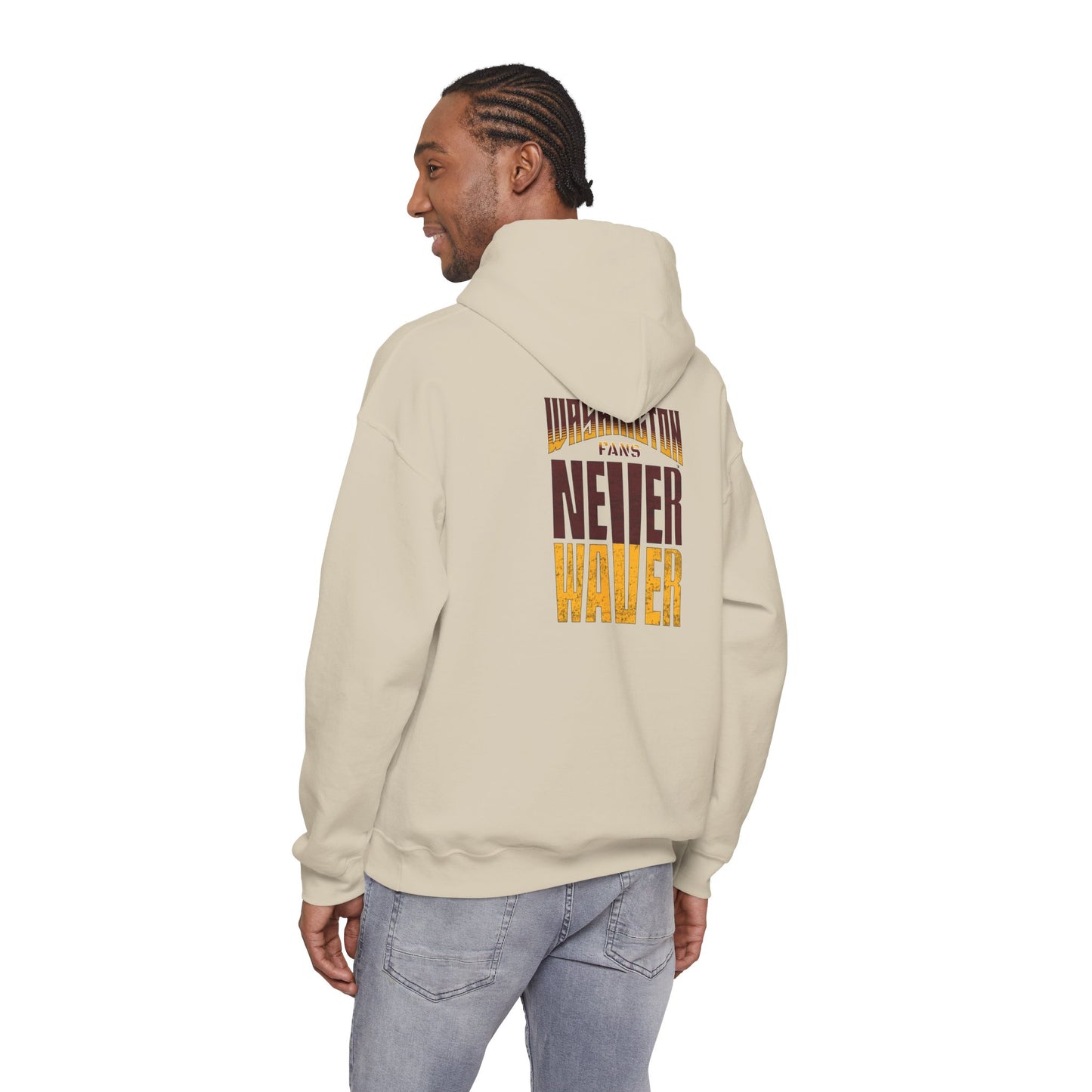 'Washington Fans Never Waver' Design for Sports Fans Comfortable Unisex Heavy Blend™ Hooded Sweatshirt