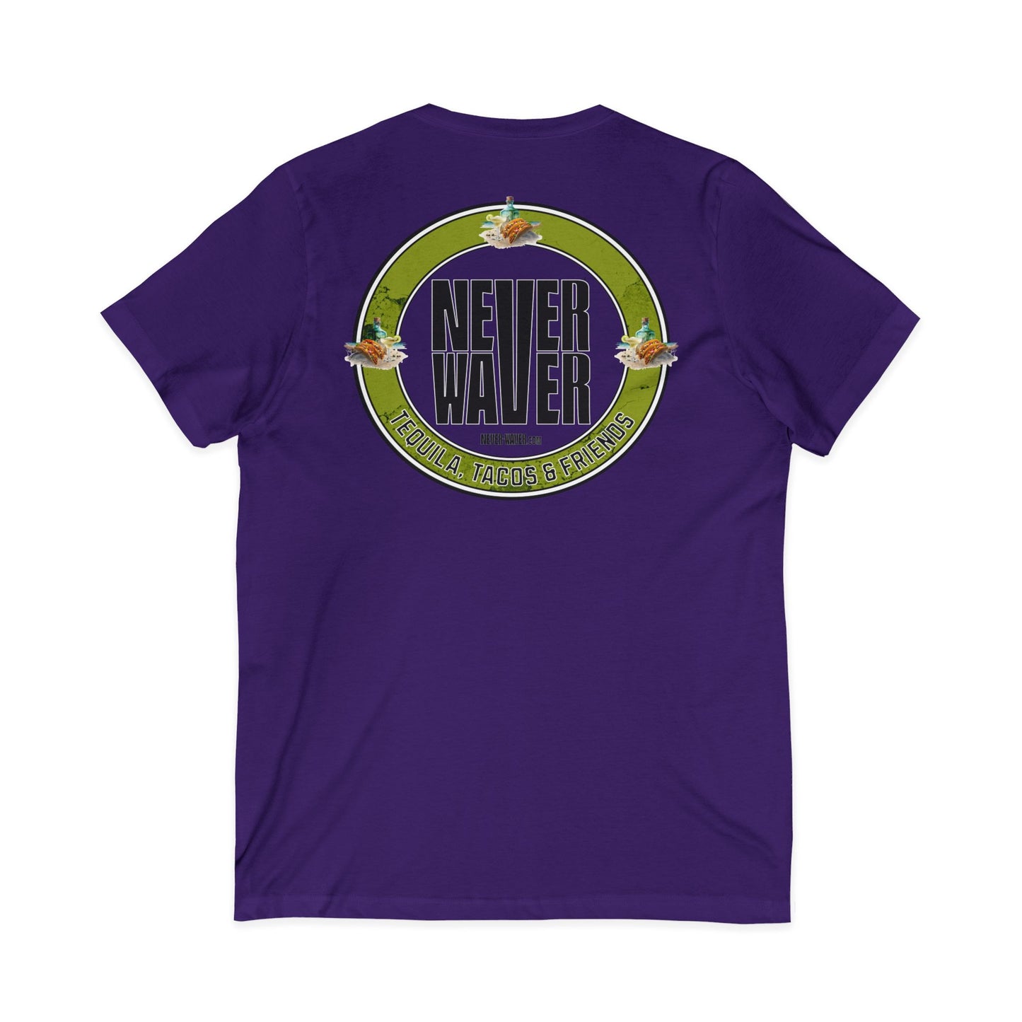 Never Waver Tequila, Tacos, & Friends T-Shirt Unisex V-Neck Tee