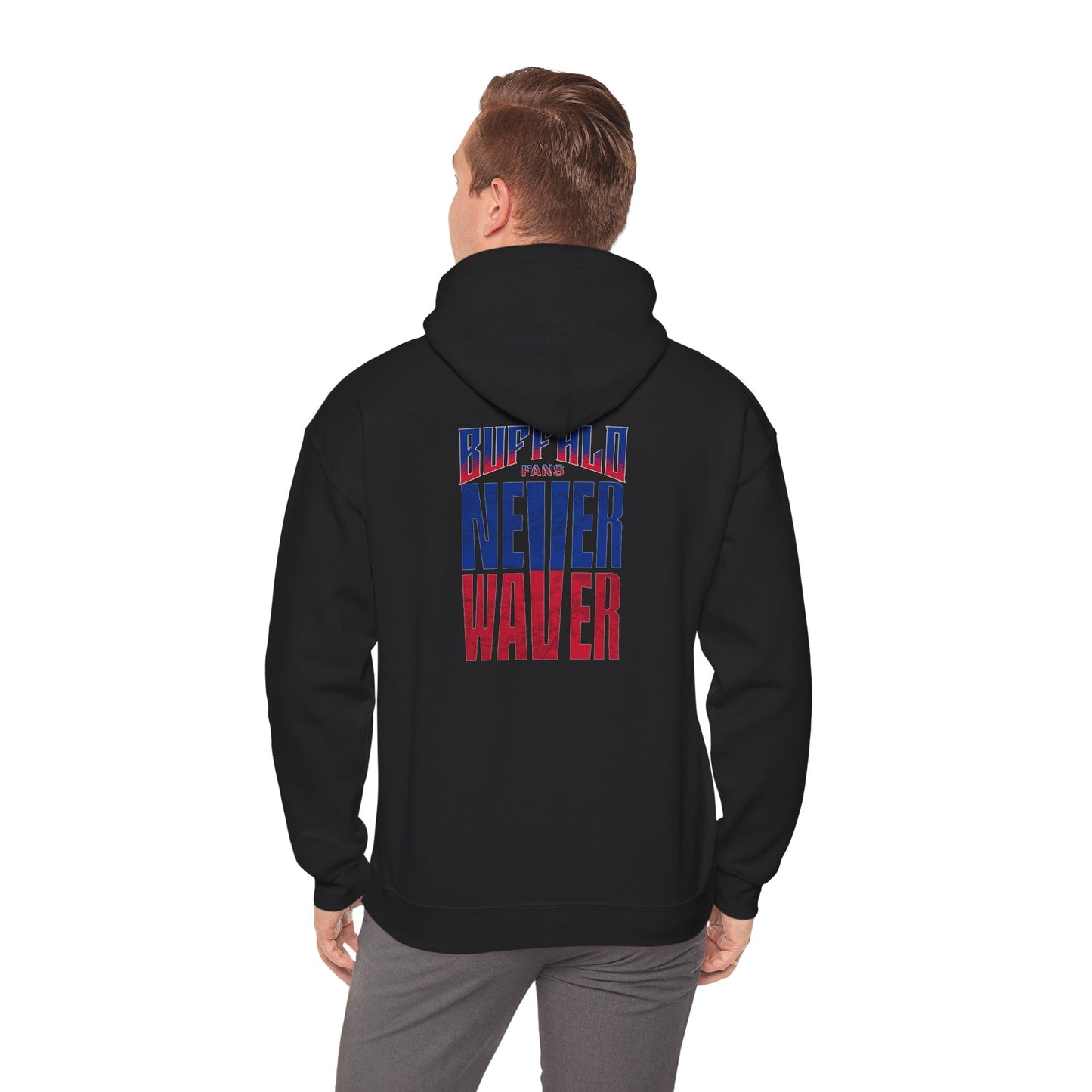 Buffalo Fans 'Never Waver' Hoodie Unisex Heavy Blend™ Hooded Sweatshirt