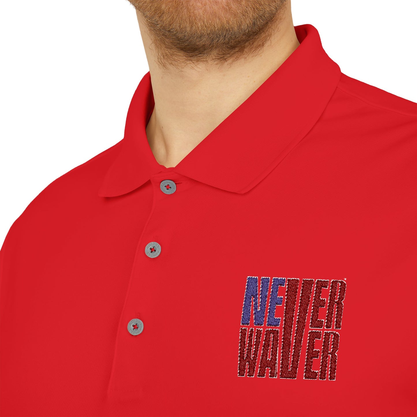 Never Waver Embroidered adidas Unisex Performance Polo