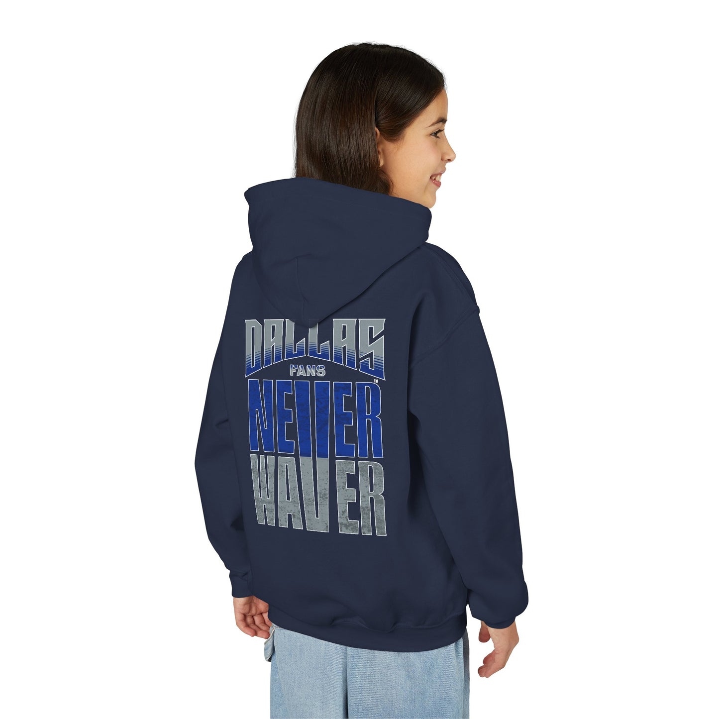 Dallas Fans Never Waver Youth Heavy Blend Hoodie Sweatshirt