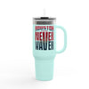 Houston Fans Never Waver W-Leopard Football Insulated Travel Mug, 40oz