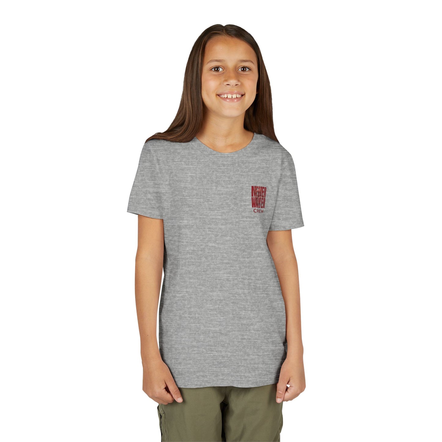 Never Waver  Crew Leopard Youth Short Sleeve Tee