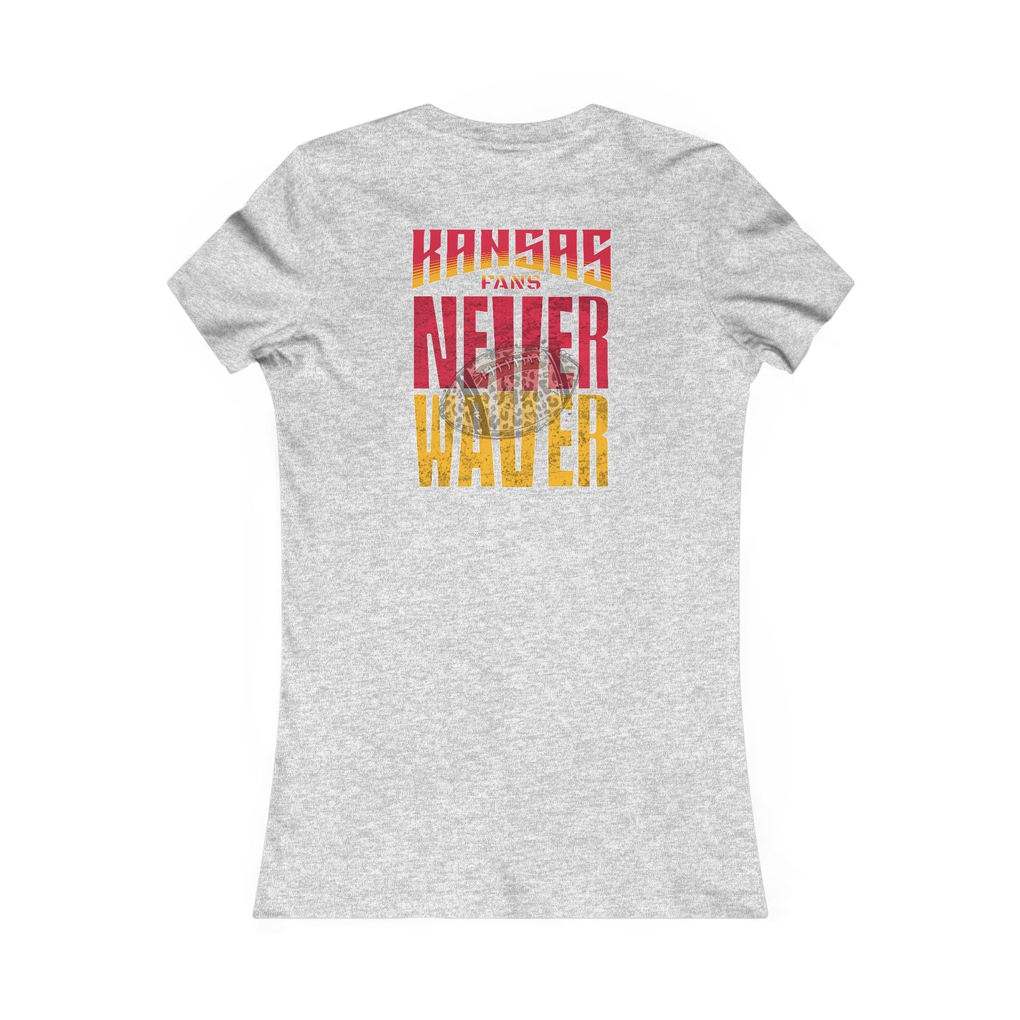Kansas Fans Never Waver W-Leopard Football Women's Favorite Tee
