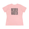 Never Waver” Jesus t-shirt might feature a bold, eye-catching design that reflects a steadfast faith and confidence in Christ.  Women's Cotton Tee