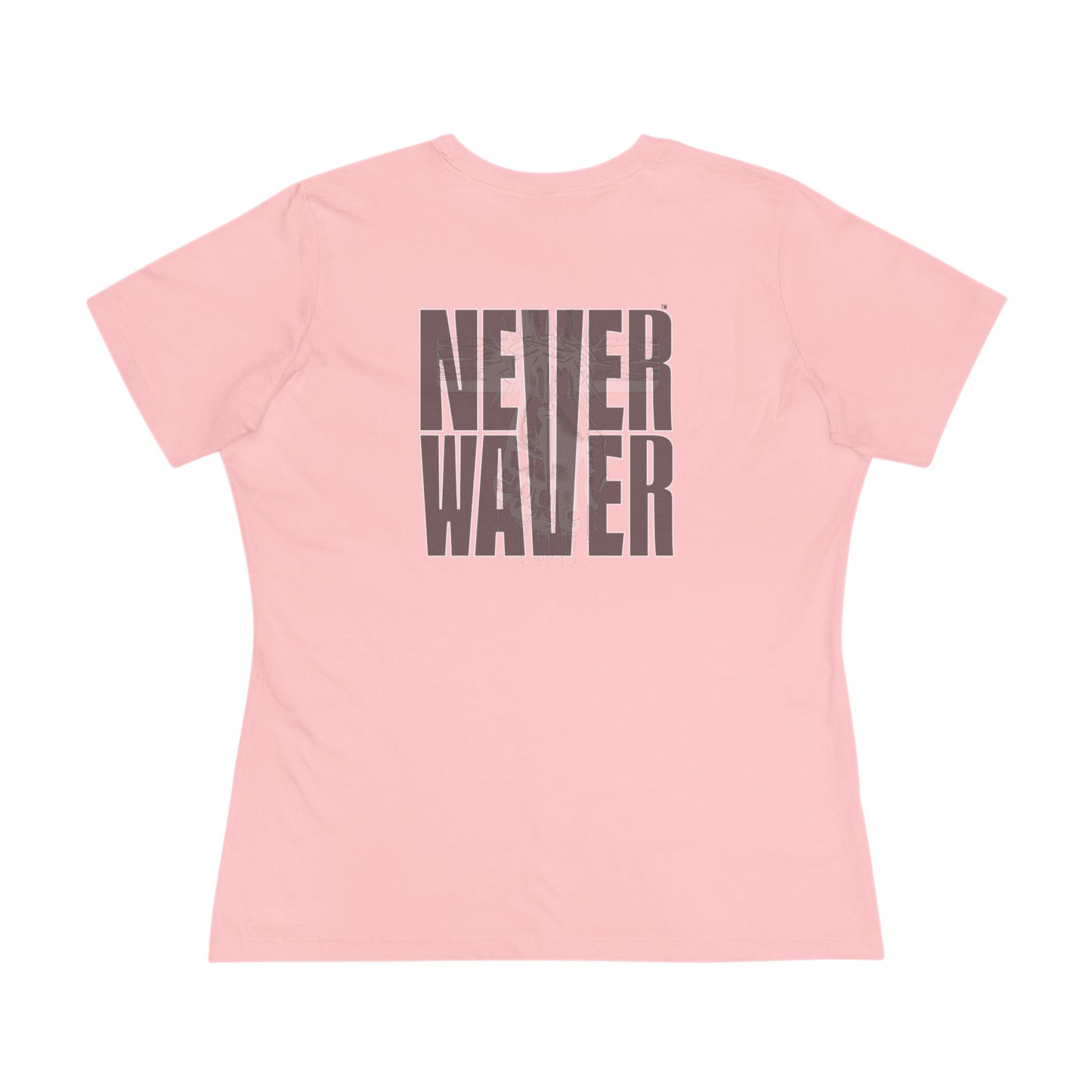 Never Waver” Jesus t-shirt might feature a bold, eye-catching design that reflects a steadfast faith and confidence in Christ.  Women's Cotton Tee