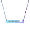 You Never Waver Bar Necklace with Cutout Heart