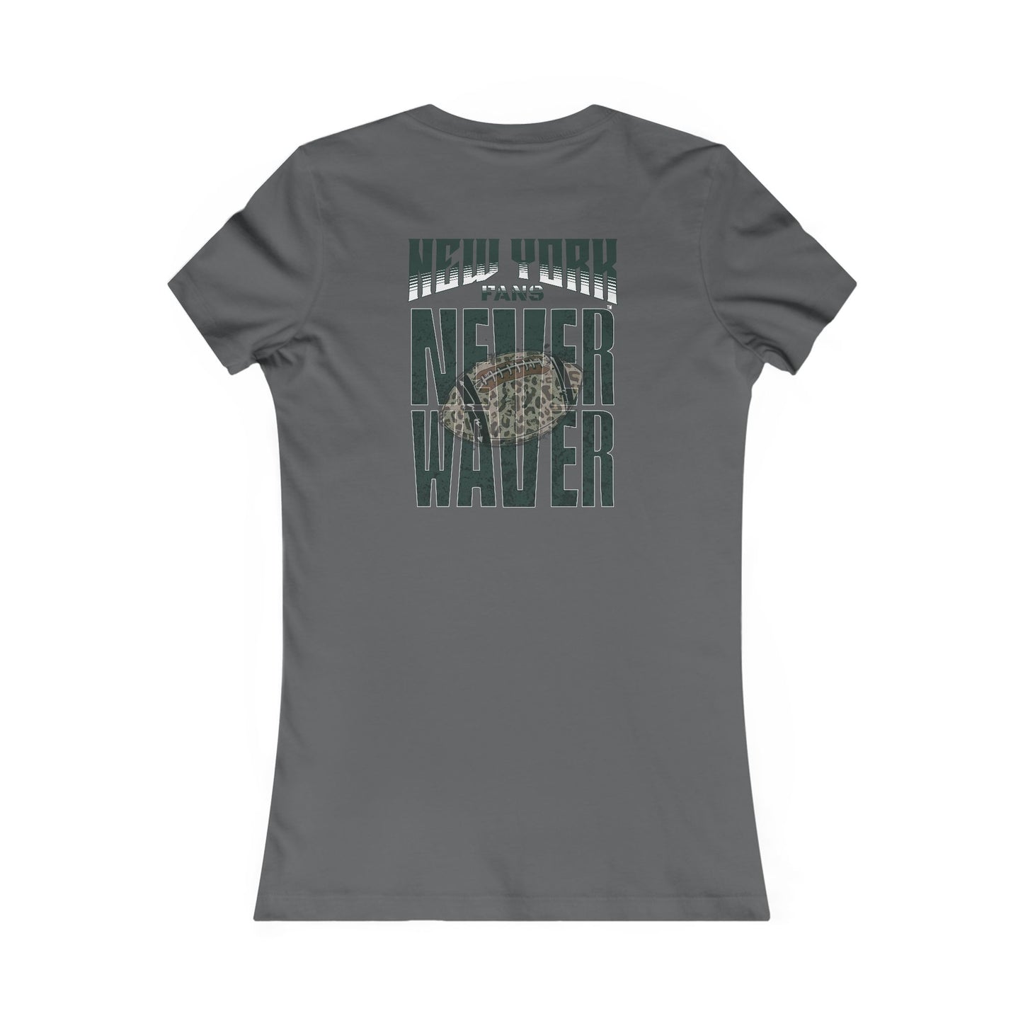 New York Fans Never Waver W-Leopard Football Women's Favorite Tee
