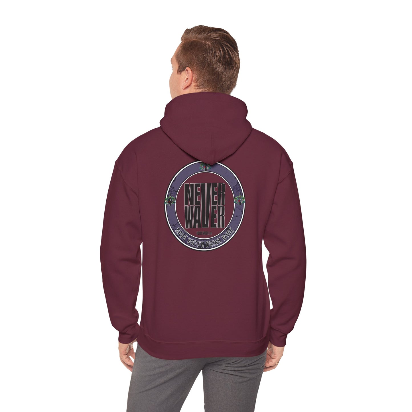 "Never Waver Save Water Drink Wine "Eco-Friendly Unisex Hoodie