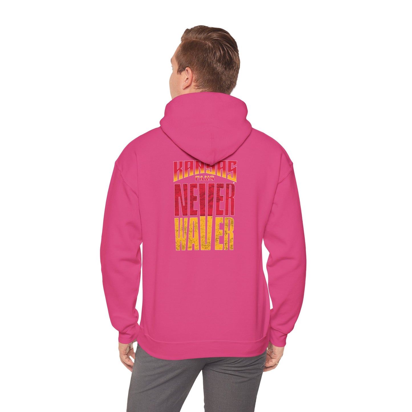 Kansas Fans Never Waver Unisex Heavy Blend™ Hooded Sweatshirt