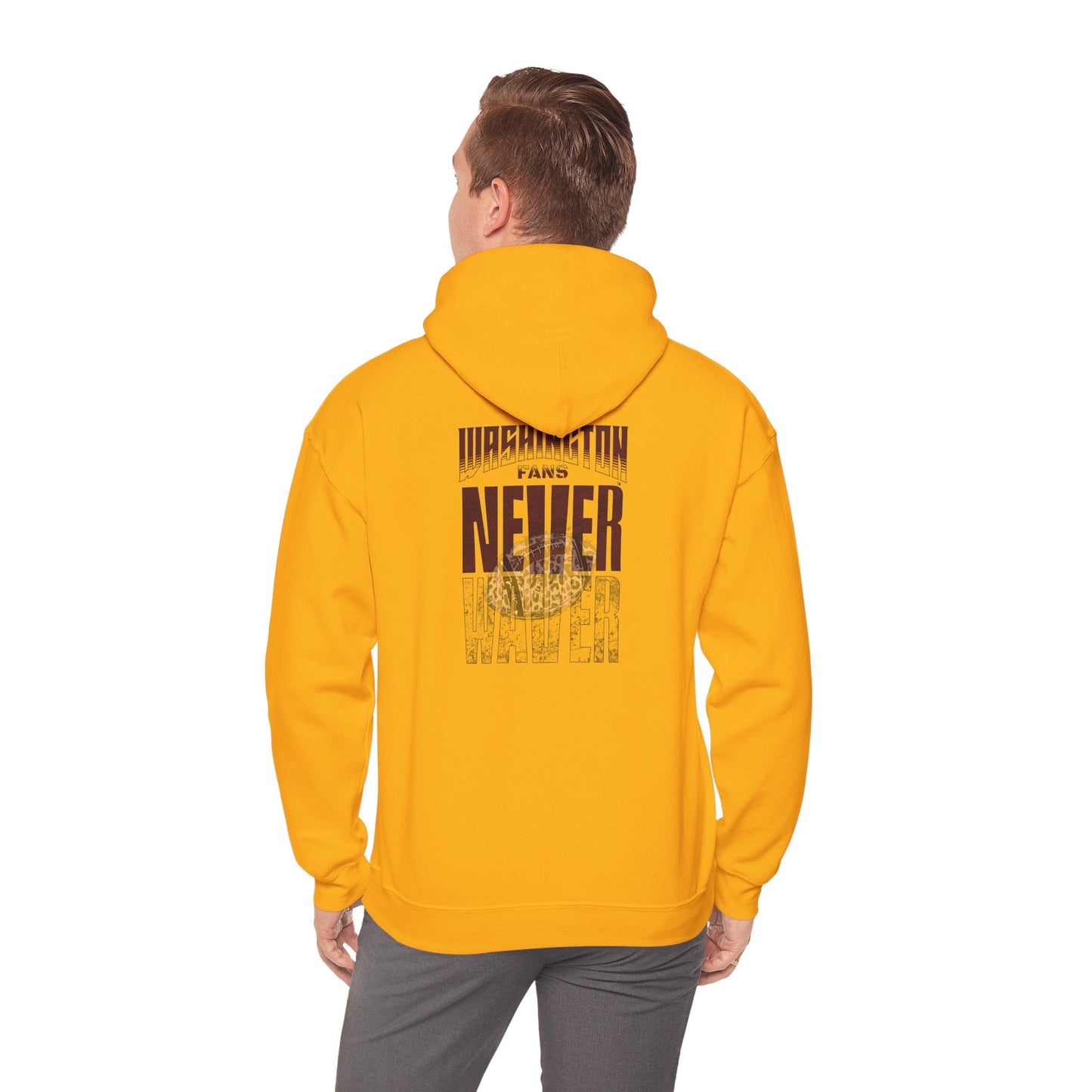 Unisex Heavy Blend™ Hooded Sweatshirt - Washington Fans Never Waver W Leopard Football- Perfect for Sports Fans