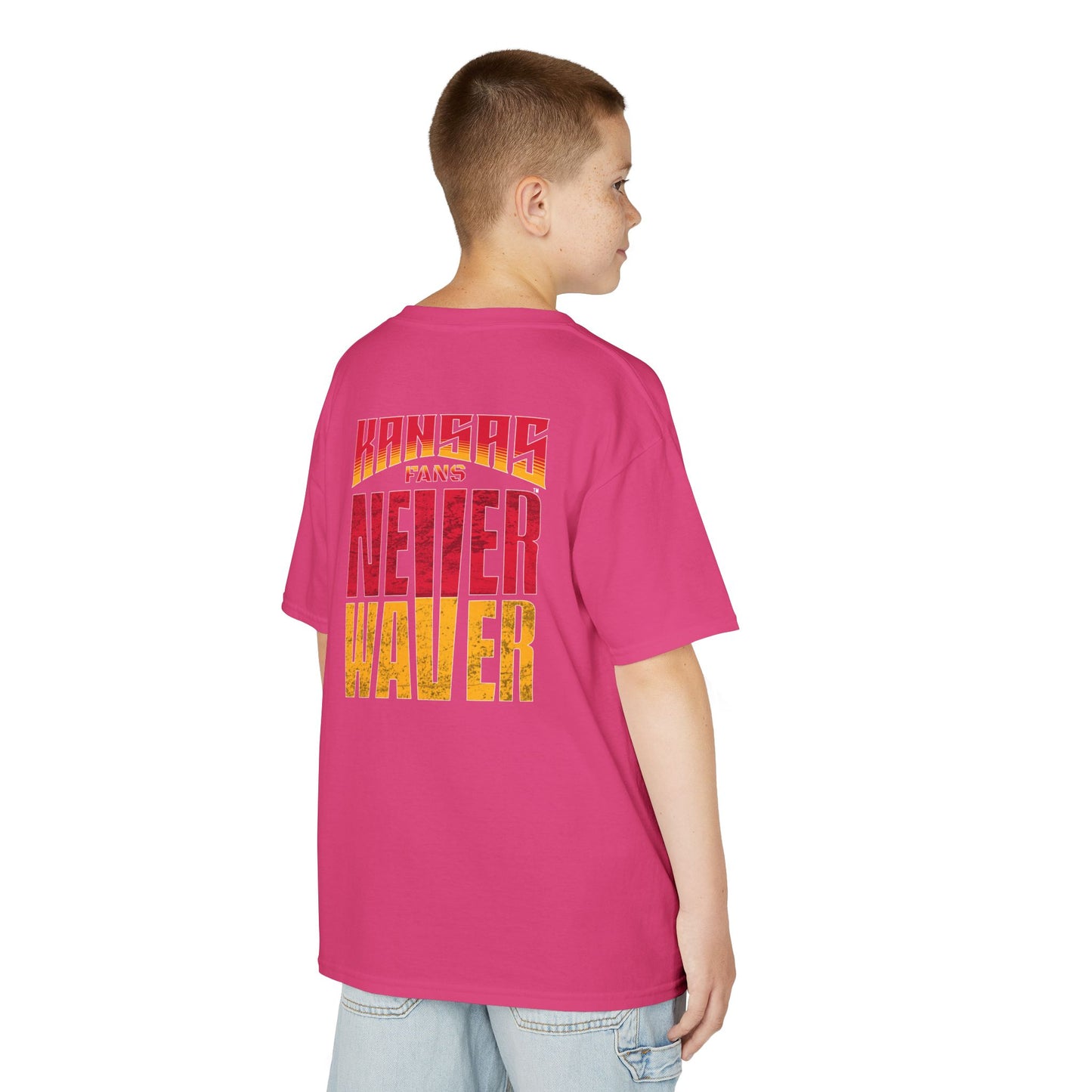 Kansas Fans Never Waver Kids Heavy Cotton™ Tee