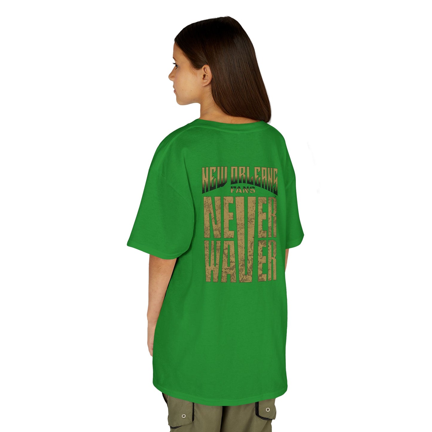 New Orleans Fans Never Waver Kids Heavy Cotton™ Tee
