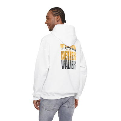 Pittsburgh Fans Never Waver Hoodie w Leopard Football - Unisex Heavy Blend Sweatshirt