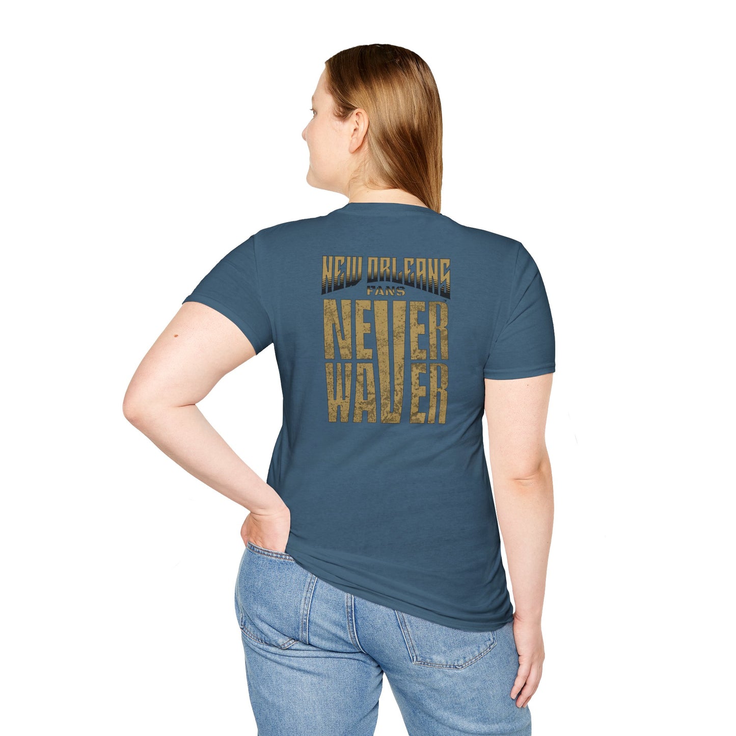 New Orleans Fans Never Waver Unisex Softstyle T-Shirt
