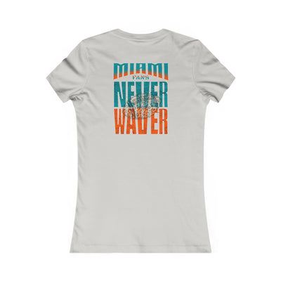 Miami Fans Never Waver W-Leopard Football Women's Favorite Tee