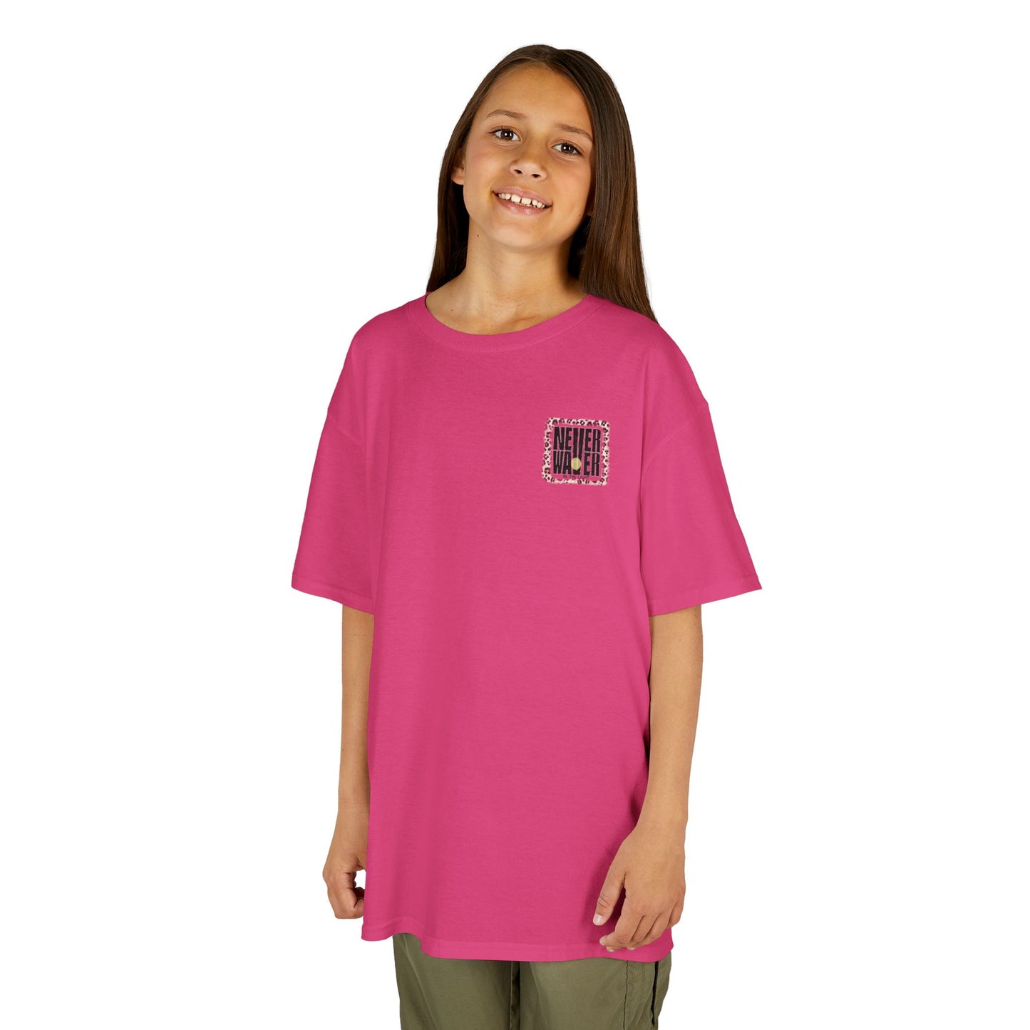 NEVER WAVER Be The Light Design - Stylish, Comfortable Everyday Wear Kids Heavy Cotton™ Tee