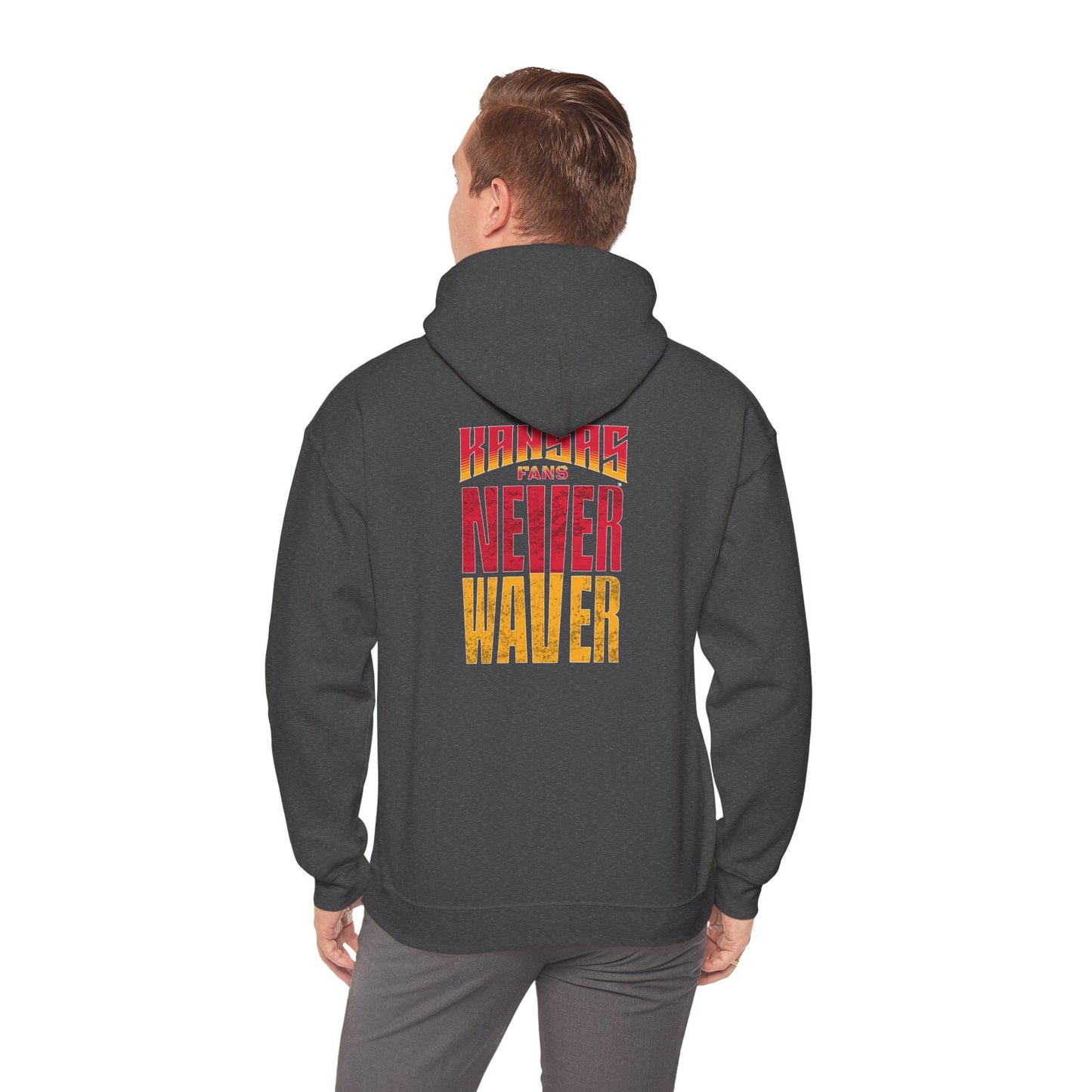 Kansas Fans Never Waver Unisex Heavy Blend™ Hooded Sweatshirt