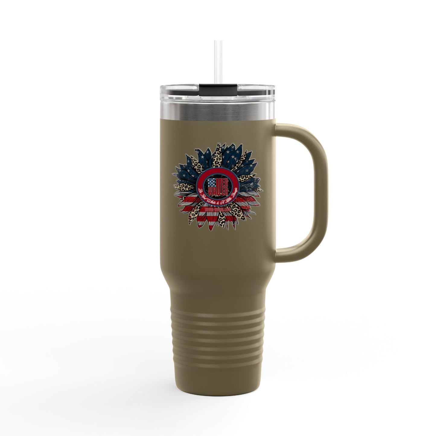 Never Waver Be Red Withe And A Little Bougie  Insulated Travel Mug, 40oz