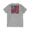 Never Waver Stylized Flag Design Unisex Jersey Short Sleeve V-Neck Tee