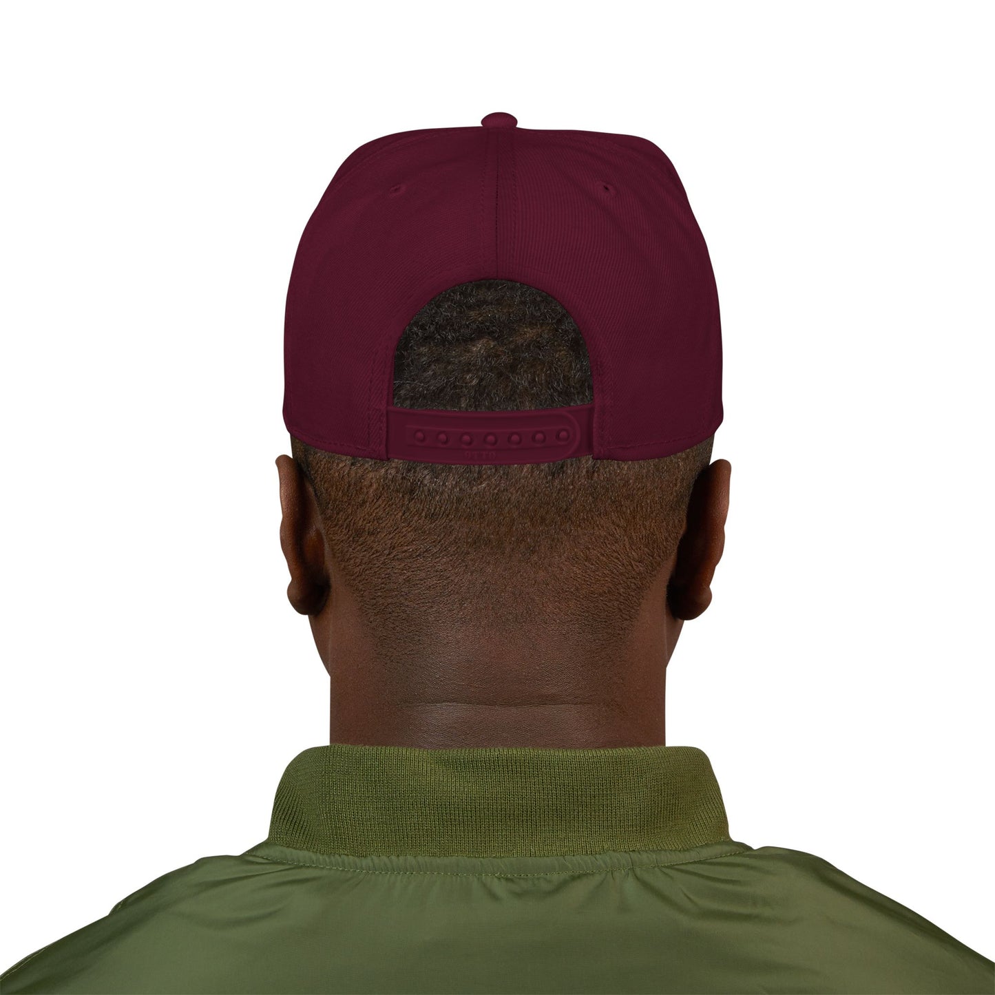 Never Waver Embroidered Square Script Snapback Hat — Bold Monochrome Streetwear
