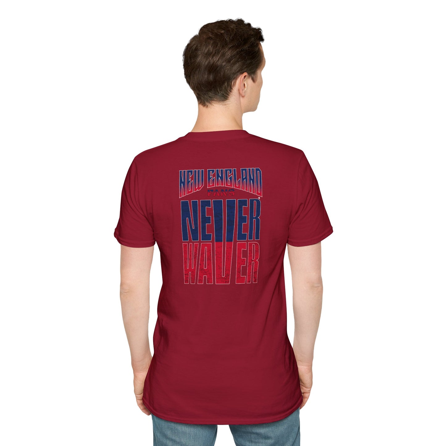 New England Fans Never Waver Unisex Softstyle T-Shirt