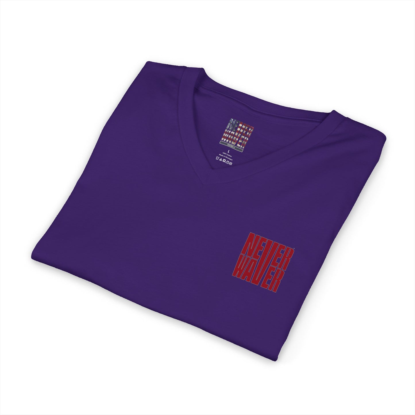 Never Waver Inspirational Crew T-Shirt Unisex V-Neck Tee